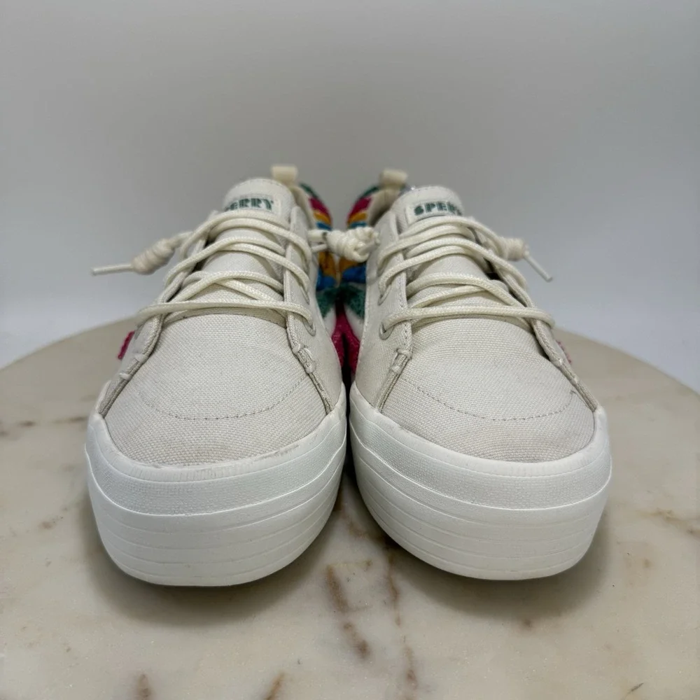 Sperry Womens SeaCycled Crest Vibe Platform Sneakers Size 8 Rainbow Pride